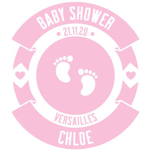 Bougie personnalisée – Cadeau baby shower – Étiquette Petits Pieds Fille