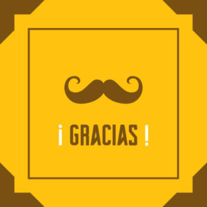 Bougie personnalisée – Cadeau Merci – Étiquette Moustache Gracias