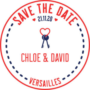 Bougie personnalisée – Cadeau Save The Date – Étiquette Clés du Bonheur
