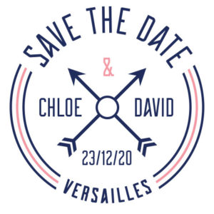 Bougie personnalisée – Cadeau Save The Date – Étiquette Flèches de Cupidon