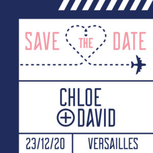 Bougie personnalisée – Cadeau Save The Date – Étiquette Voyage du Bonheur